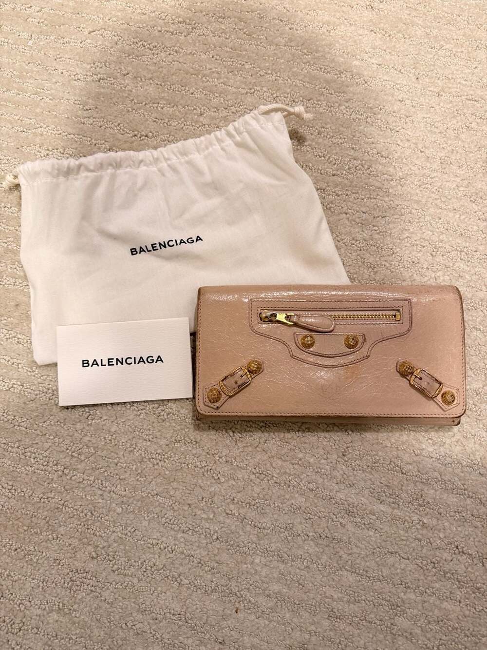 Balenciaga Classic Continental Giant 12 Money Wallet Rose Des Sables Leather